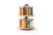Baccarat Spice Market Essence Rotating 16 Jar Bamboo Spice Rack