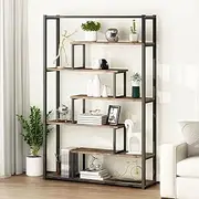 Luxsuite 7 Tier Bookshelf Bookcase Storage Display Rack Freestanding Organizer for Living Room Bedroom Home Office Furniture