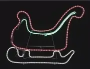 Roman 25" White Red Green LED Outdoor Sleigh Yard Art Neon Flex Rope Lights