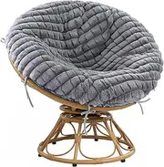 BALAPET Faux Fur Soft Plaid Papasan Cushion Cover,Papasan Chair Cushion Cover with Zipper and 8 Ties, Soft and Skin-Friendly, Removable and Machine Washable, Suitable for Round Chair Cushions