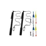 2Pcs Dog Extendable Teaser Wand Pet Flirt Stick Pole Puppy Chasing Tail Interactive Toy