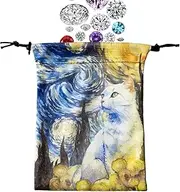 Tarot Card Bag - Drawstring Storage, Deck Holder | 13x18cm Velvet Pouch, Oracle Sack, Mystical Charm Case, Gift for Enthusiasts, Secure Dice Keeper, Magic Tarot Satchel, Protective Binder for Decks, B
