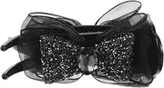 Bow Hairpin Claw Clip Rhinestone Hair Claw Fashion Accessories Ponytail Hairpin Hair Clips Hair Clip for Women Hair Clip Rhinestone Hair Accessories for Women Black Plastic