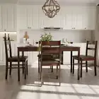 5-Piece Solid Wood Rectangular Dining Table Set Free Shipping