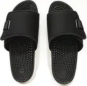 Kenkoh Nagomi Acupressure Slippers (US 9) Black I Japanese Massage Shoes, Reflexology Shoes for Pain Relief I for Women