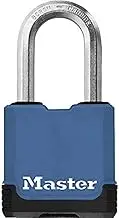Master Lock Excell Heavy Duty Laminated Steel Padlock with Key - Cut-Proof Boron Carbide 38mm Shackle - 45 mm Size Lock for Storage Locker, Fence Lock and Gate Lock