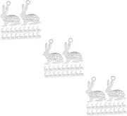 [SHINEOFI] Cutout Rabbit Pendant Bangle Clay Beads Charm Bumble Brooch Kit Bunny Beads for Bracelets Miniature Pin Snack Bugs Cute Inflatable Animal Figurines Pan Stainless Steel