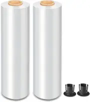 Masterspec Clear Plastic Stretch Wrap Film 2 Piece, 50Cm X 400M Durable Packi...