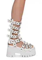 [Current Mood] Breaking The Rules Platform Sandals - White