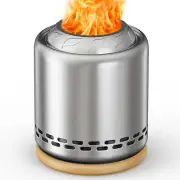 Portable Stainless Steel Tabletop Fire Pit with Stand Smokeless Camping Patio
