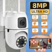 8MP Dual Lens Dual Screen WIFI Surveillance Camera IP Cameras Outdoor Tracking