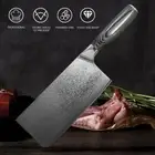 18cm Damascus Steel Chopping knife Nakiri Knife Meat Cleaver Knife with Gift box