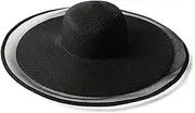 [TOMYEUS] Sun Hats Summer Big Brim Sun Hat UV Protection Beach Vacation Ladies Sunshade Straw Hat Beach Cap (Color : 02)