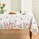 Horaldaily Spring Tablecloth 60×60 60"×60" (Square), White