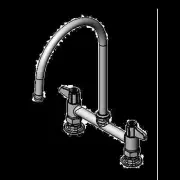 T&S Brass 5F-8DLS09 Equip 8" Deck Mount Workboard Faucet w/ 9" Gooseneck