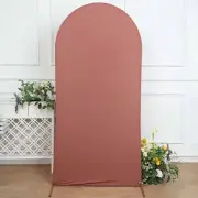 7 ft TERRACOTTA Matte Fitted Spandex Round Top Arch Backdrop STAND COVER Party