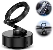 Electric Vacuum Magnetic Suction Phone Mount, Shower Phone Holder, Magnetic Cell Phone Holder for Car/Gym/Mirror/Smooth Surface, Compatible with iPhone & Android(Black)