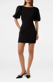 Ever New Heather Bow Back Minidress in Black/White at Nordstrom, Size 0