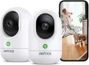 2K Security Camera Indoor-360 Cameras for Home and One-Tap white