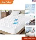 California King Waterproof Mattress Protector - Soft Quilted Bed Cover, 22 In...