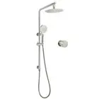 KYLINS Brushed Nickel Twin Shower 8'' Rain Head 3 Mode Handheld Slide Rail Mixer