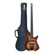 Haze B4H Timberline Series Headless Electric Bass w/ Passive BJ-80 Pickups