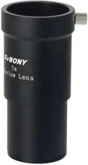 Barlow Lens | 5X 1.25 Metal Fully Multi Coated Optics Three Element APO 5 Times