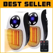 ETL Listed Remote Control Wall Outlet Heater with Programmable Thermostat - 2...