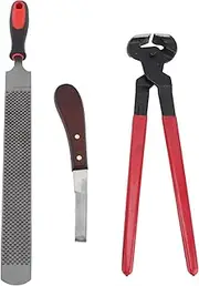 Professional Farrier Tool Kits Hoof Rasp Hoof Nippers Hoof Knife Hoof Repair Tool Kit Steel Double Sided File Hoof Trimmer Tool Kit for Horses Cattle Sheep Donkeys
