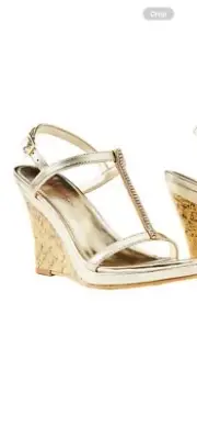 Lilly Pulitzer Maxine Wedge Gold 10 NIB