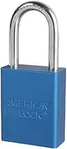 American Lock A1106B1KEY A1106BLU1KEY Q# DG7272 Keyed Padlock, Aluminum, Blue