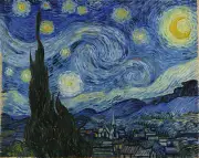 Van Gogh - Starry Night Canvas 100% cotton wall home Decor high quality