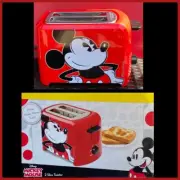 New DISNEY Mickey Mouse 2-Slice Red TOASTER Mickey Head Imprint on Toast NIB