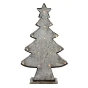 Melrose 26.5" Country Style Rustic Distressed LED B/O Christmas Tree Tabletop