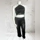 House of Harlow Black Sequin 2 Piece Pant Set
