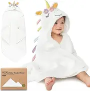 KeaBabies Organic Baby Towel with Hood for Girls, Boys - Soft, Absorbent, 100% Cotton Hooded Baby Towels for Newborns, Infants, Large Hooded Bath Towels for Babies, Newborn Baby Gifts (Uria)