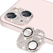 [Hsefo] for iPhone 13 & iPhone 13 Mini Camera Lens Protector, Bling 3D Rhinestone Sparkle Diamond 9H Tempered Glass Camera Cover Anti Scratch Shockproof Lens Screen Full Protective Cover