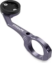 Out Front Mount Aluminum Compatible with Garmin Edge Bike Computer, XOSS, iGPSPORT, Left Right Double-Edged Cycling Handlebar 1.25''/ 31.8mm (CYCLAMI S5) - Purple