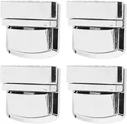 4 Pcs Purse Lock Catch Silver Purse Thumb Lock Buckle Fasteners Wallet Metal Clasp Locks,Square Mortise Lock Crossbody Bag Lock Suitable for Box Leather Handbags Box Buckle Wallet Backpack