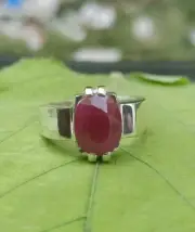 Natural Red Ruby Stone For Men Anniversary Gift Ring Sterling Silver 925 Ring