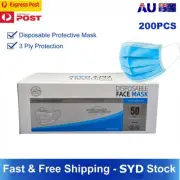 200PCS Face Mask Disposable Protective 3 Layer Masks General Daily Use 3 Ply