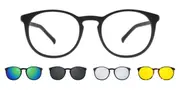 Oval Clip-On Plastic Men's Glasses Online Blue Size 48 - Lenses Included - Private Health Rebate - Blue Light Block - SmartBuy Collection