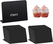 Naisfei 25 Pack Mini Chalkboard Signs,Chalkboard Signs for Food,Multifunctional Table Signs for Weddings Birthday Parties Message Board Signs Bakery Retail(10 * 7.5cm)
