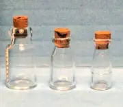 Dollhouse Miniature - Clear Glass Storage Jars, 3 sizes, with Cork Lids