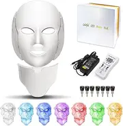 Led Face Mask with Neck - 7 Color Photon Blue Red Light maintenance Skin Rejuvenation Facial Skin Care Mask maintenance For Healthy Skin Rejuvenation | Home Light maintenance Facial Care Mask
