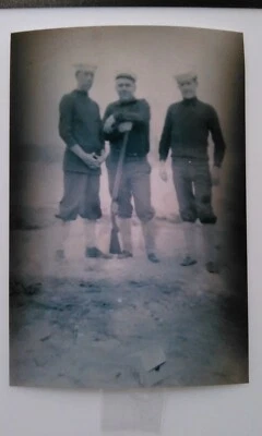 PHOTO OF 3 SAILORS HUNTING AROUND CANTON, CHINA; CIRCA 1912