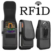 For iPhone 16 /16 Plus/16 Pro/Pro Max Rfid Wallet Card Case Nylon Pouch Vertical