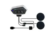Motorcycle Bluetooth Headset with Noise Reduction and Hands-Free Communication, Compatible with All Helmet Types(Silver)