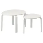 北歐工業LOFT風格經典IKEA宜家SVALSTA子母桌2件組/茶几/樺木/染白色/二手八成新/原$3999特$3000