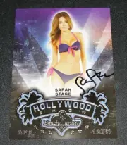 2014 Benchwarmer SARAH STAGE Hollywood #24 Gold Foil Black Autograph Playboy CSI